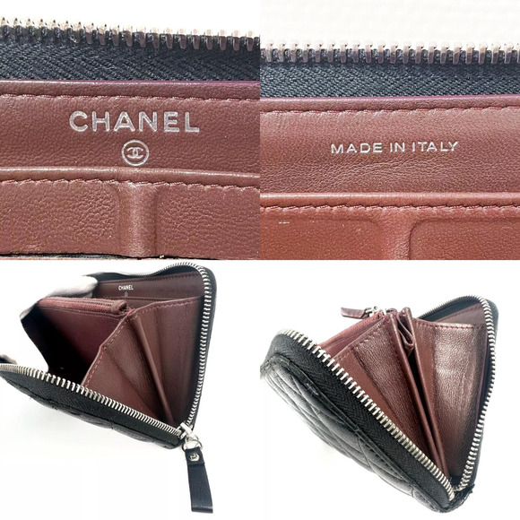 💎✨BEAUTIFUL✨💎Authentic CHANEL Matelasse Long Wallet Zip Around Black - Picture 8 of 11